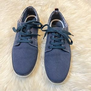 Ben Sherman Men’s Navy Canvas Lace-Up Sneakers Size 9 Casual Oxford Style